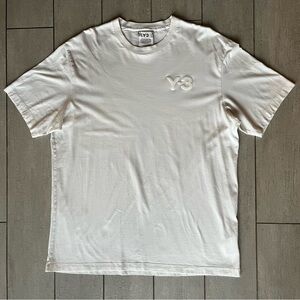Y-3 Yohji Yamamoto Logo White T Shirt Mens Size L Crewneck Short Sleeve Designer